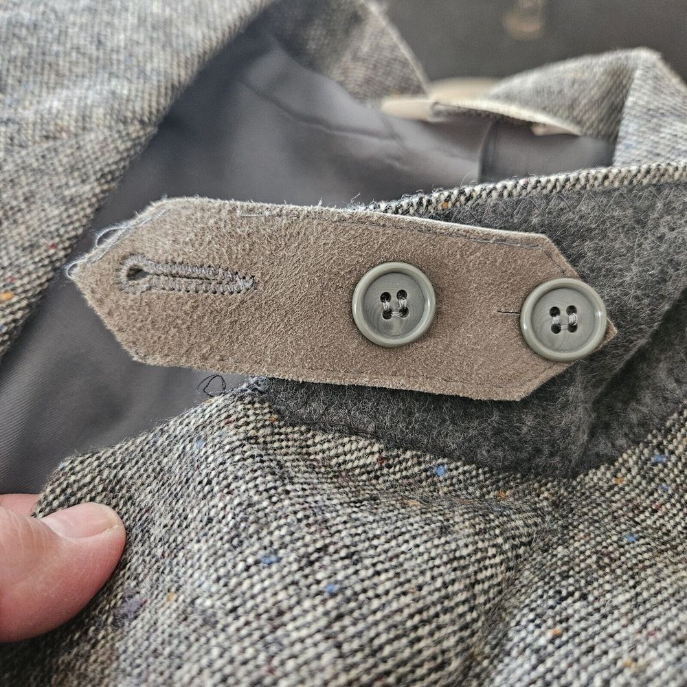 Stewart County 44L Tall Tweed Classic Wool Sport Coat Elbow Patch Throat Latch - Picture 5 of 16